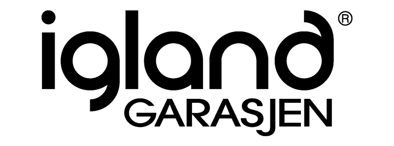 Igland garasjen logo uten bakgrunn sort b